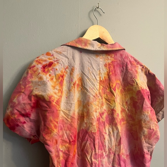 Tye Dye Button Up Utility Romper - Picture 4 of 10